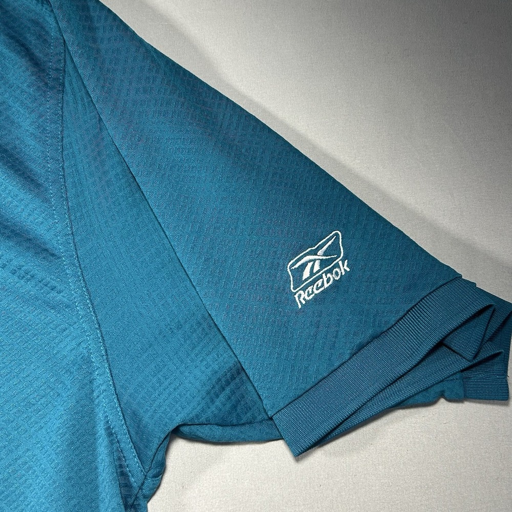Reebok Vintage NFL Jacksonville Jaguars Polo Shirt Mens 3XL Teal Diamond Texture - Picture 4 of 8